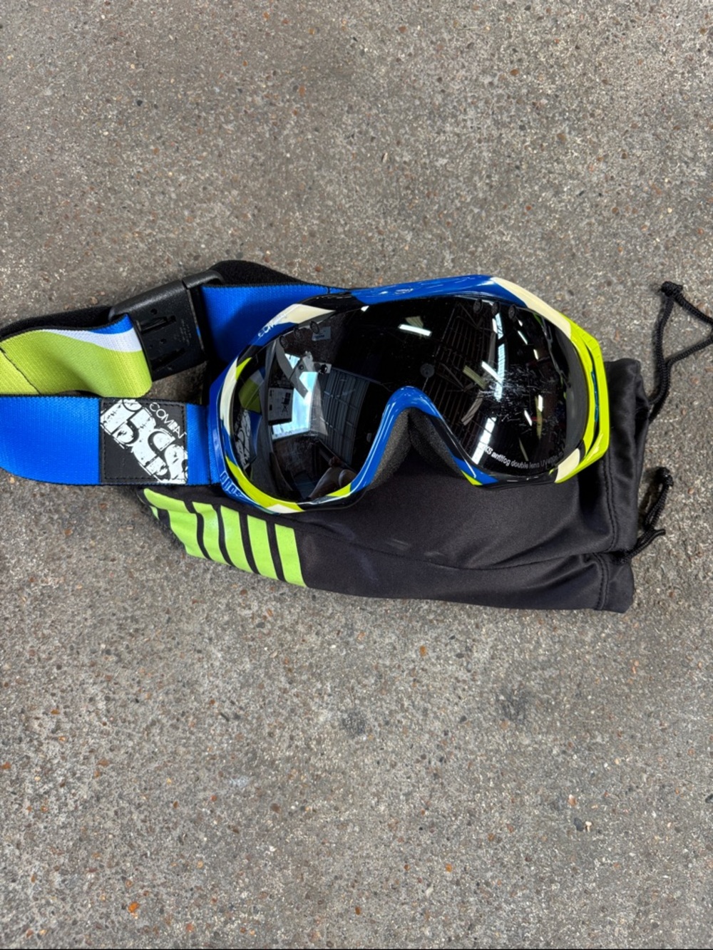 Blue and Neon Green Snow/Ski Goggles
